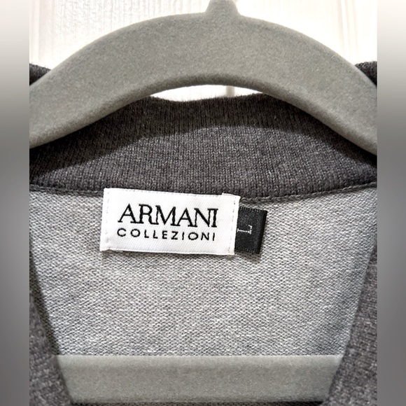 Armani Collezioni Kids Gray Button Down Sweater - Size Large - Picture 3 of 7